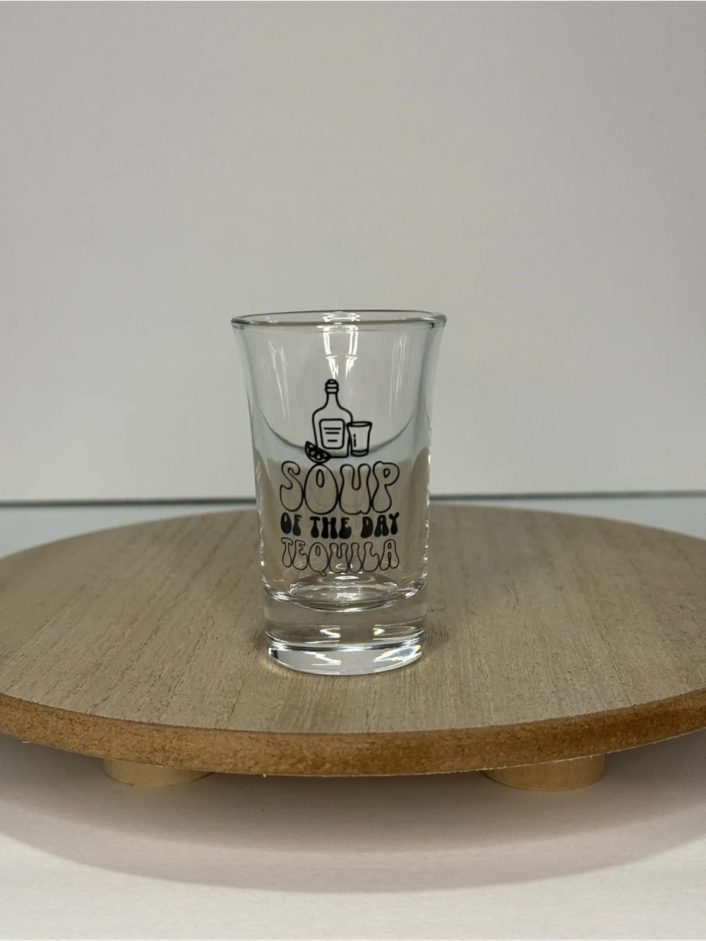 Retro 'Soup of the Day Tequila' Clear Shot Glass - party favor